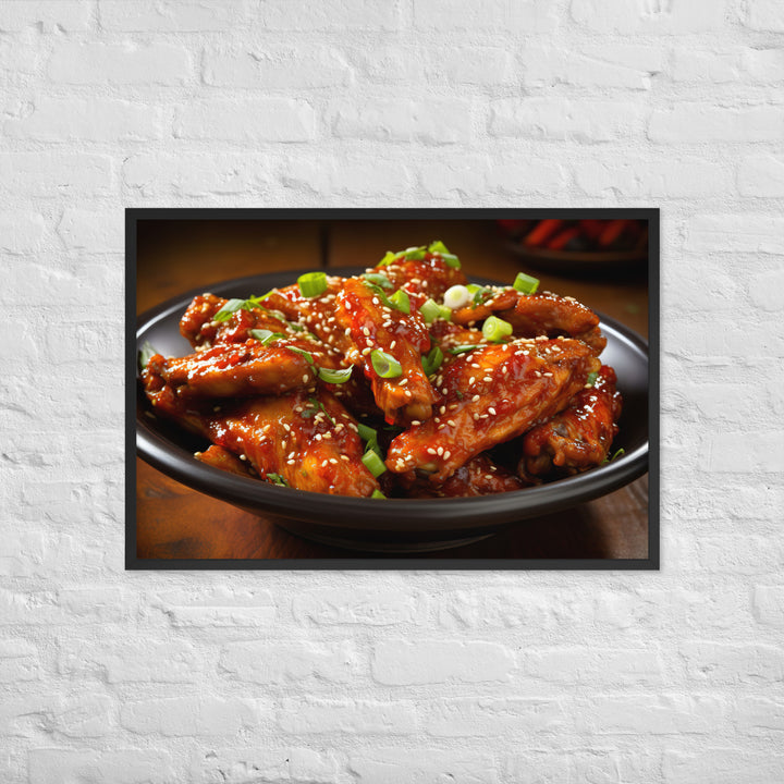 Spicy Korean Wings Framed poster 🤤 from Yumify.AI