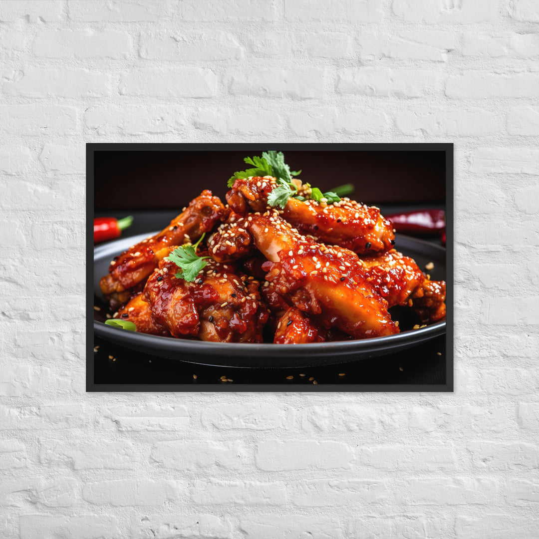 Spicy Korean Wings Framed poster 🤤 from Yumify.AI