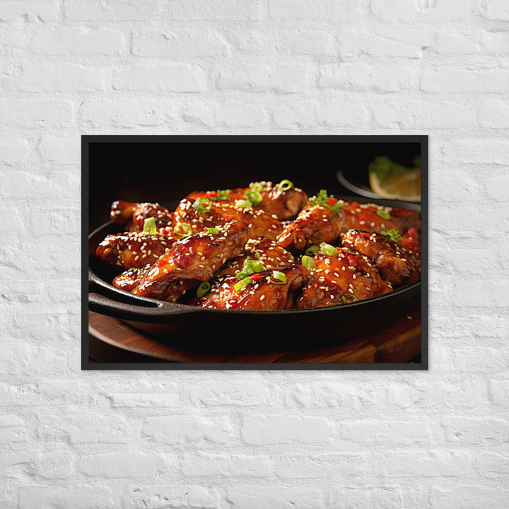 Spicy Korean Wings Framed poster 🤤 from Yumify.AI