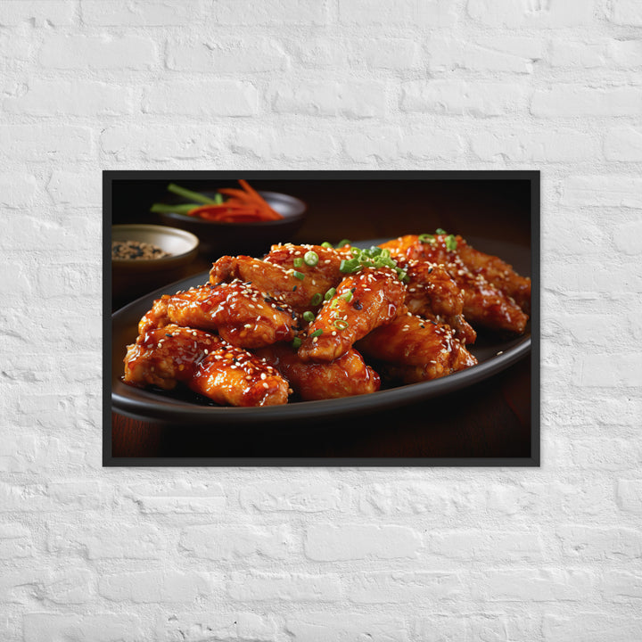 Spicy Korean Wings Framed poster 🤤 from Yumify.AI