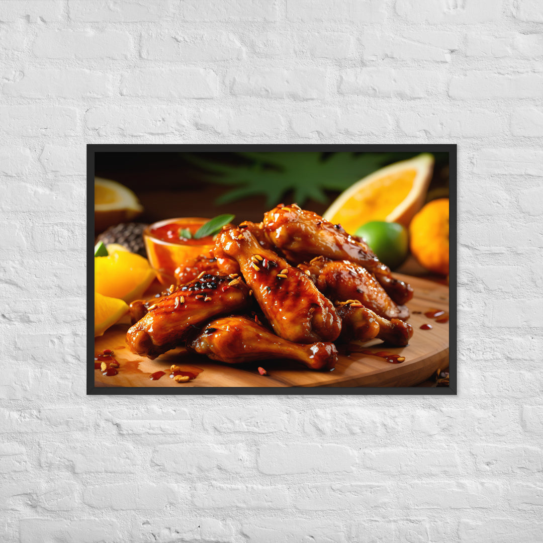 Mango Habanero Wings Framed poster 🤤 from Yumify.AI