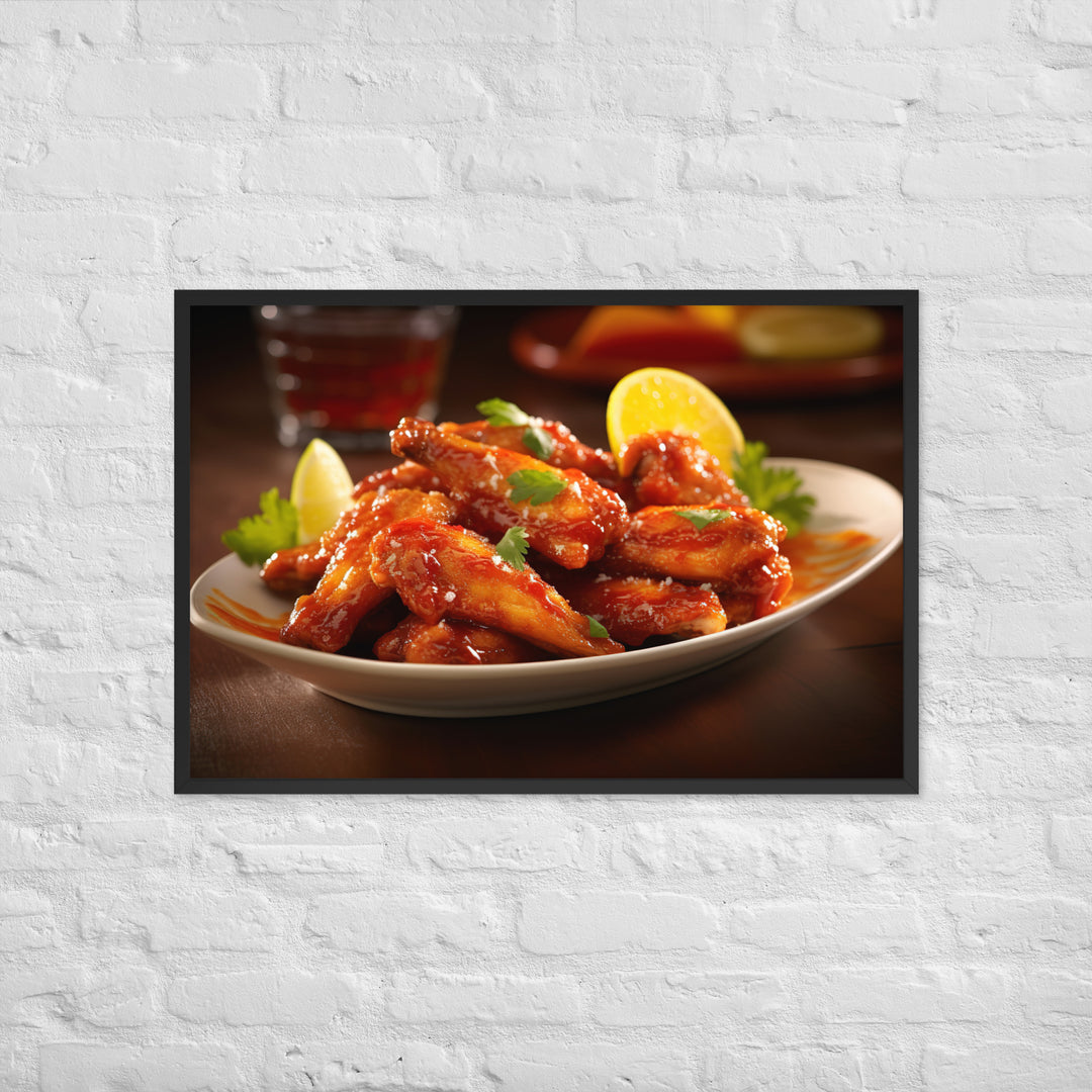 Mango Habanero Wings Framed poster 🤤 from Yumify.AI