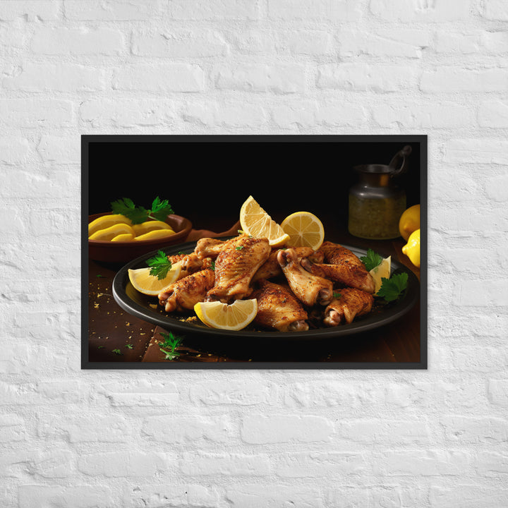 Lemon Pepper Wings Framed poster 🤤 from Yumify.AI