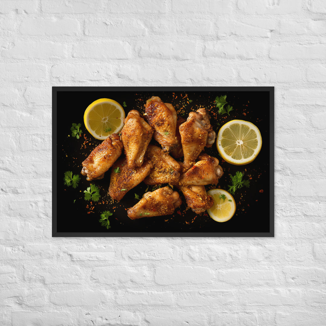 Lemon Pepper Wings Framed poster 🤤 from Yumify.AI