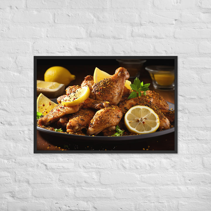 Lemon Pepper Wings Framed poster 🤤 from Yumify.AI