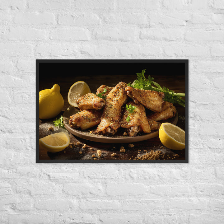 Lemon Pepper Wings Framed poster 🤤 from Yumify.AI