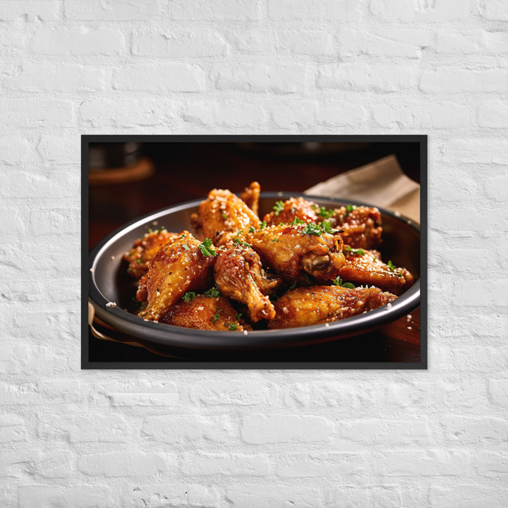 Garlic Parmesan Wings Framed poster 🤤 from Yumify.AI