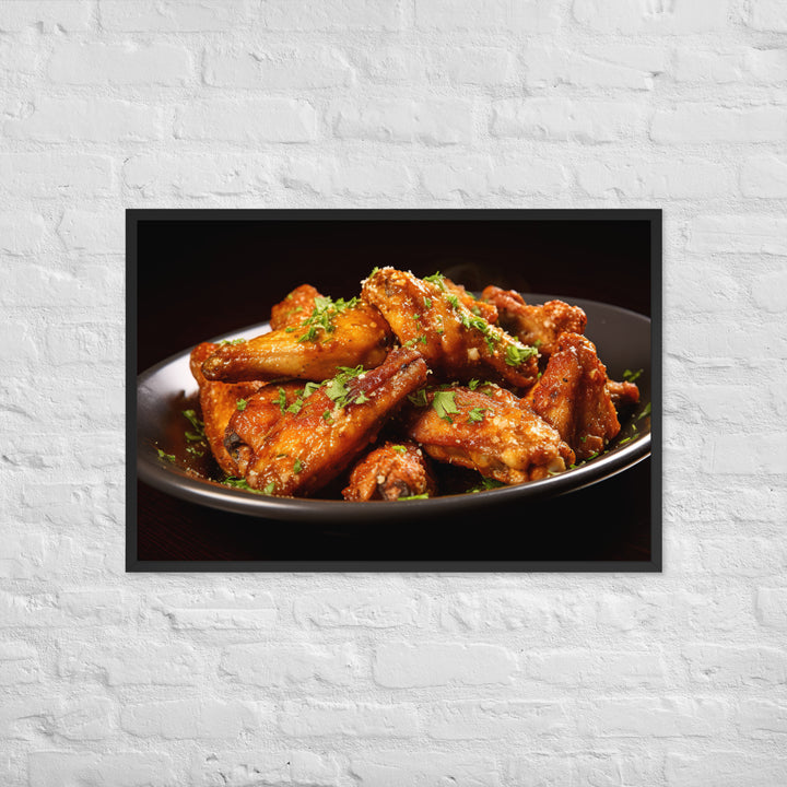 Garlic Parmesan Wings Framed poster 🤤 from Yumify.AI