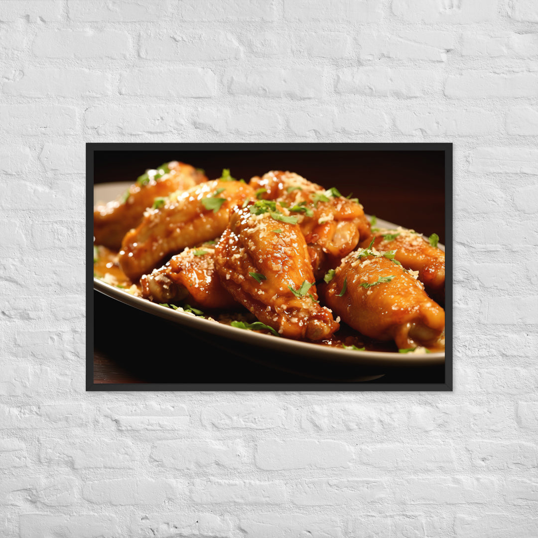 Garlic Parmesan Wings Framed poster 🤤 from Yumify.AI