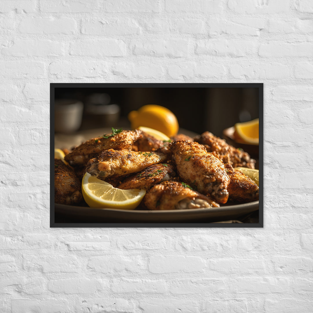 Lemon Pepper Wings Framed poster 🤤 from Yumify.AI