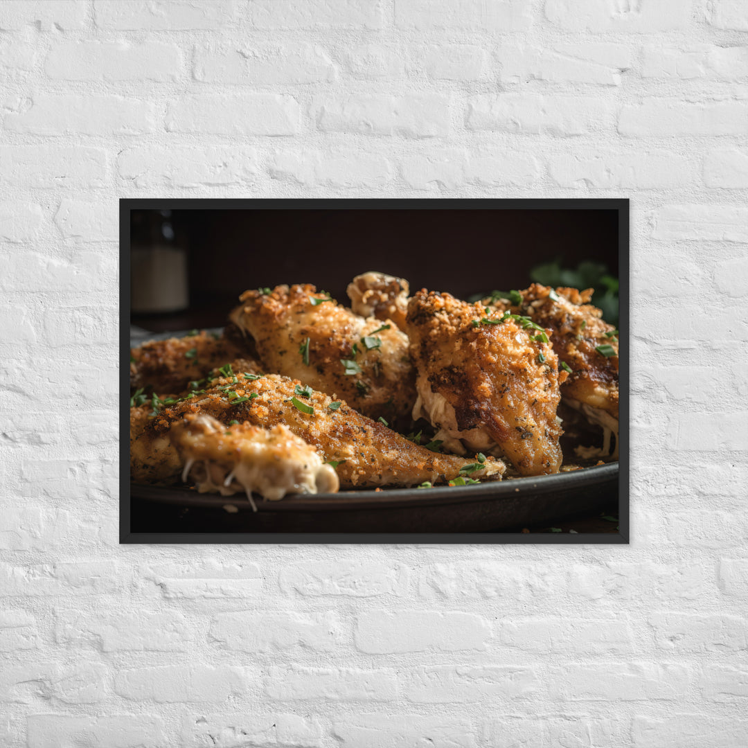 Garlic Parmesan Wings Framed poster 🤤 from Yumify.AI