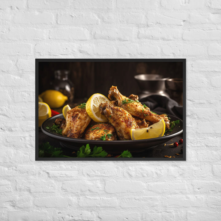 Lemon Pepper Wings Framed poster 🤤 from Yumify.AI