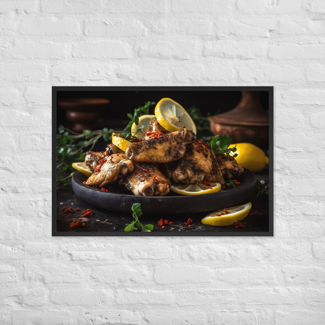 Lemon Pepper Wings Framed poster 🤤 from Yumify.AI