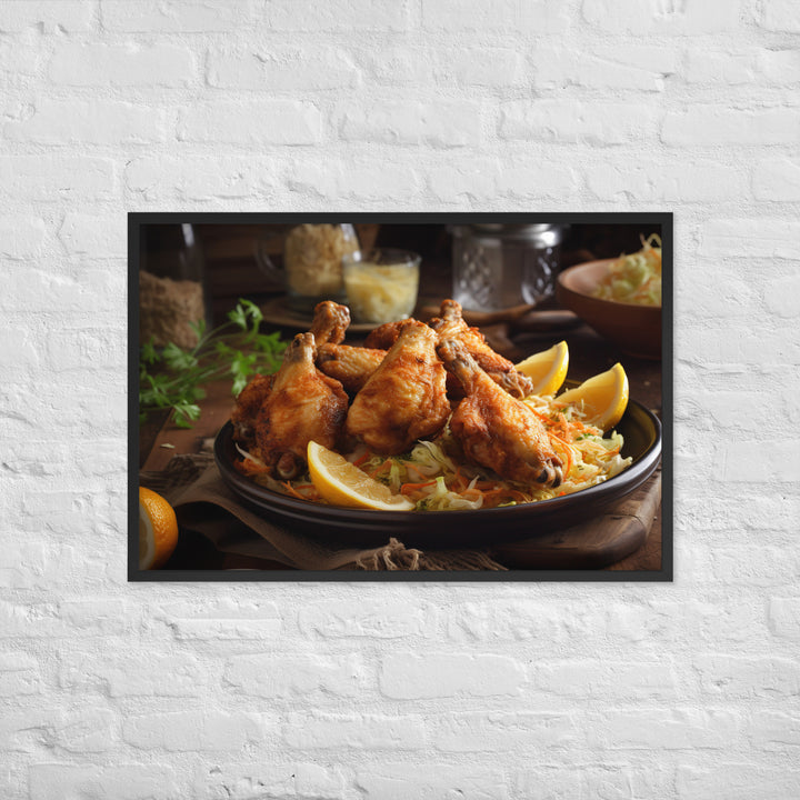 Lemon Pepper Wings Framed poster 🤤 from Yumify.AI