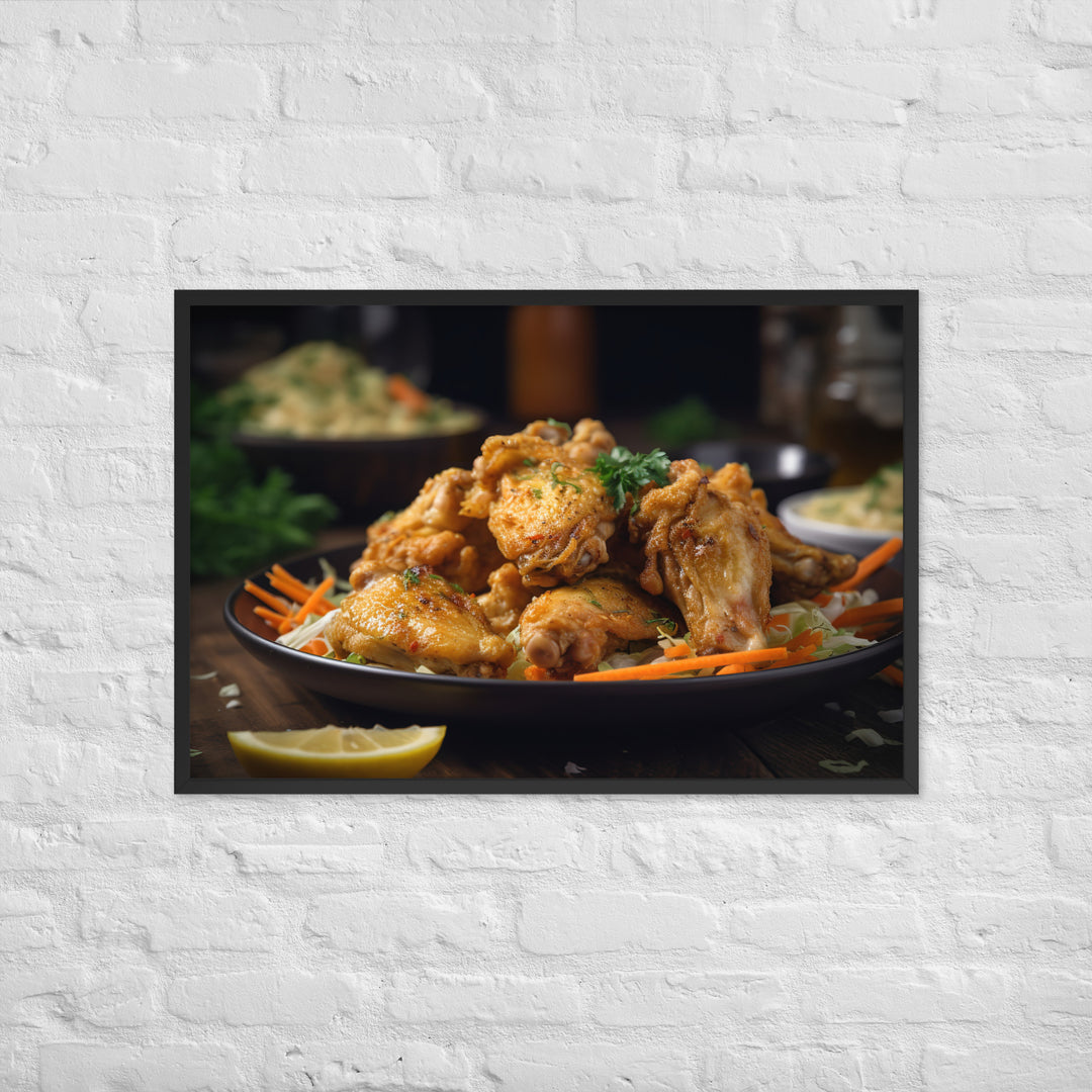 Lemon Pepper Wings Framed poster 🤤 from Yumify.AI