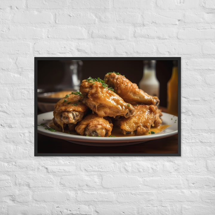 Garlic Parmesan Wings Framed poster 🤤 from Yumify.AI