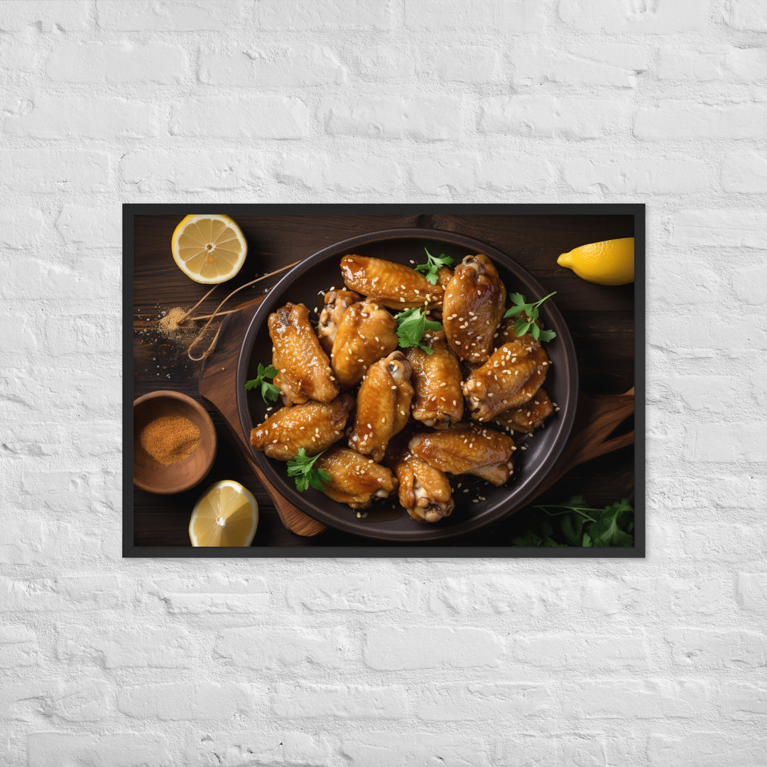 Honey Mustard Wings Framed poster 🤤 from Yumify.AI