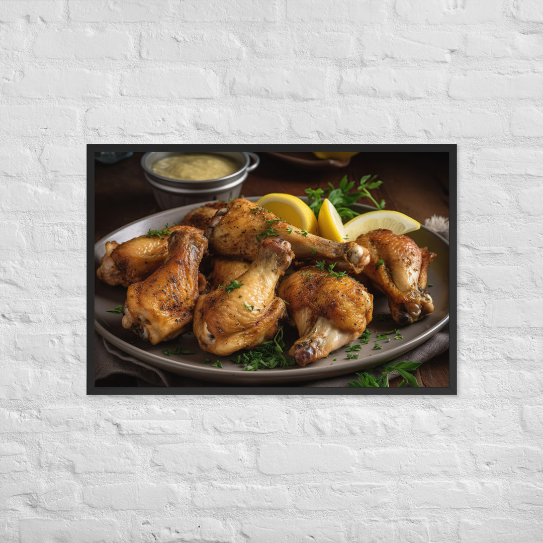 Lemon Pepper Wings Framed poster 🤤 from Yumify.AI