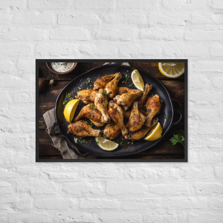 Lemon Pepper Wings Framed poster 🤤 from Yumify.AI