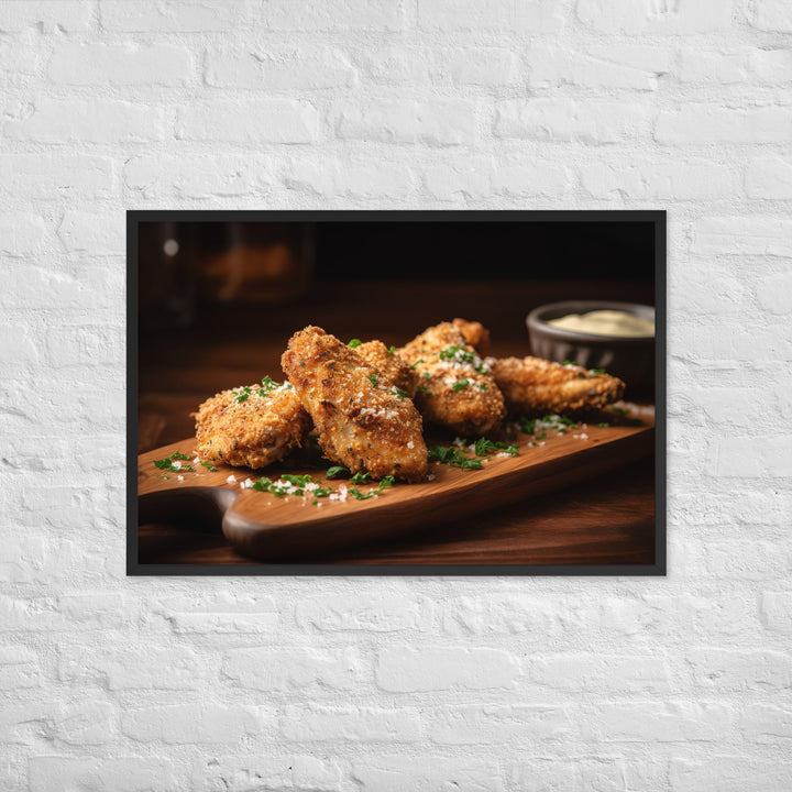 Garlic Parmesan Wings Framed poster 🤤 from Yumify.AI