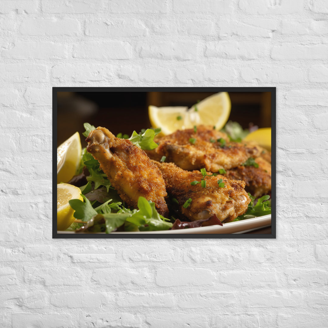 Lemon Pepper Wings Framed poster 🤤 from Yumify.AI