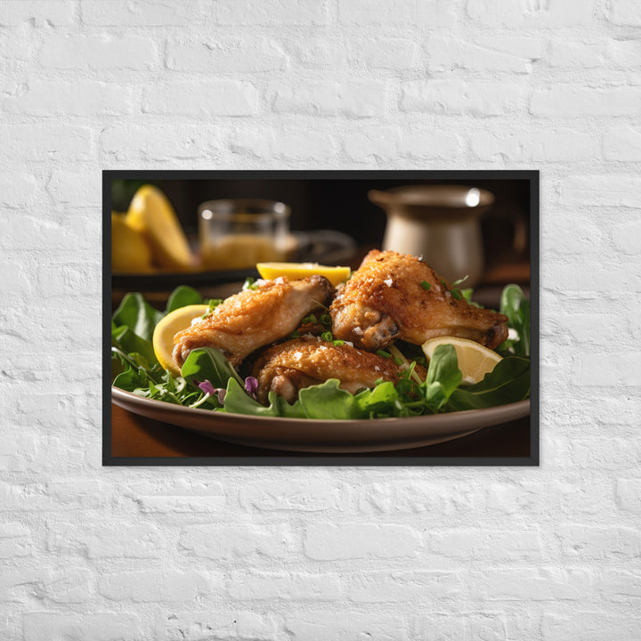 Lemon Pepper Wings Framed poster 🤤 from Yumify.AI