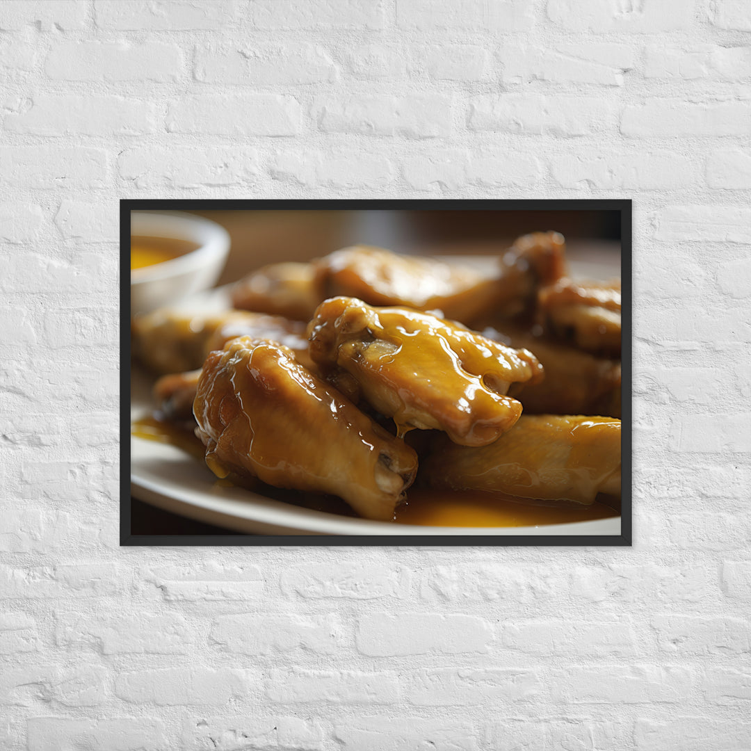 Honey Mustard Wings Framed poster 🤤 from Yumify.AI