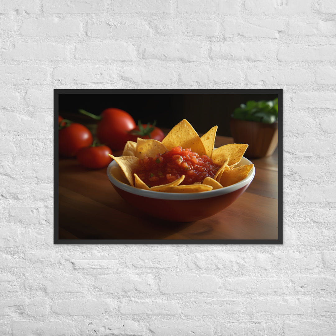 Zesty Chips and Salsa Framed poster 🤤 from Yumify.AI