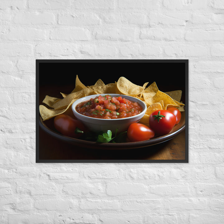 Zesty Chips and Salsa Framed poster 🤤 from Yumify.AI