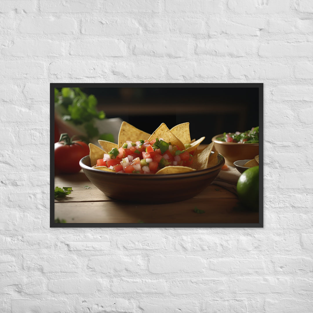 Fresh and Tangy Chips and Salsa Framed poster 🤤 from Yumify.AI