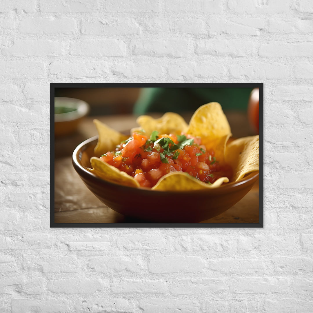 Fresh and Tangy Chips and Salsa Framed poster 🤤 from Yumify.AI