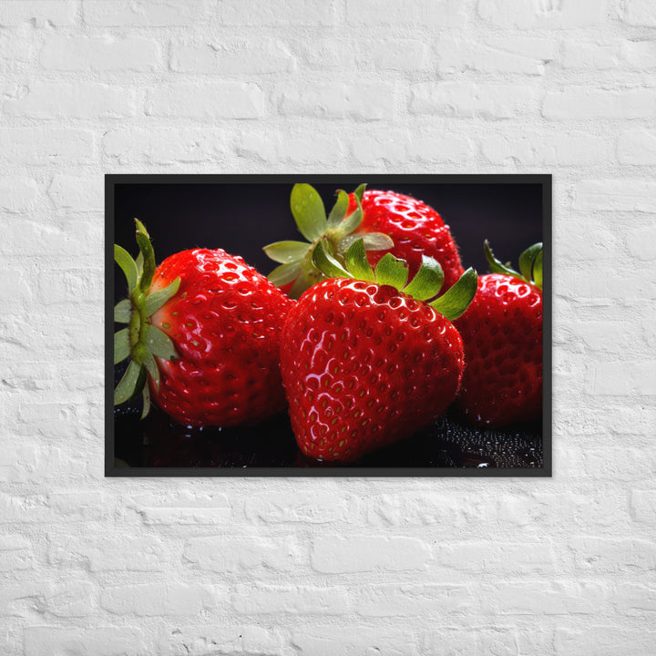 Strawberry Framed poster 🤤 from Yumify.AI