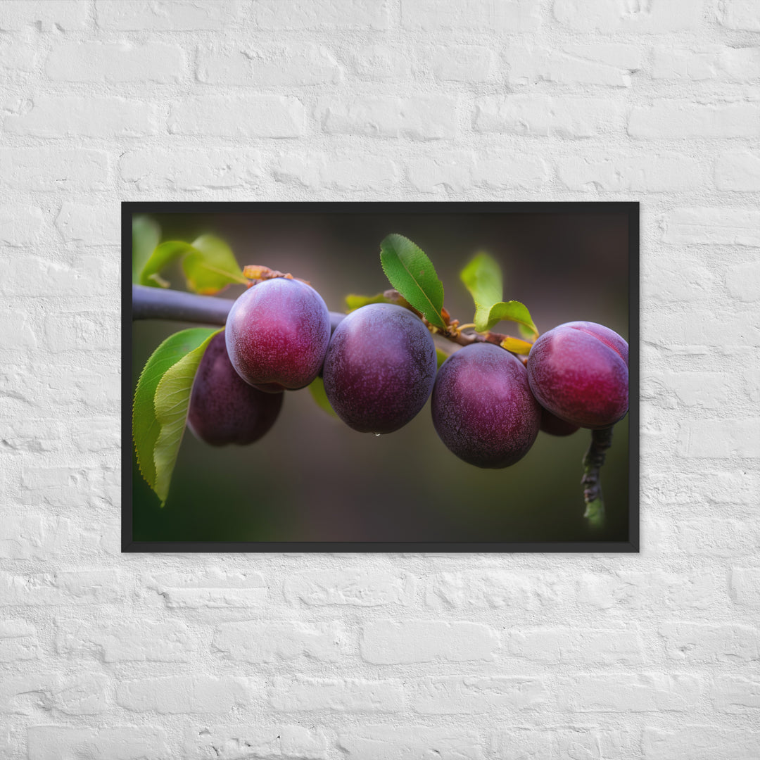 Plums on a Tree Framed poster 🤤 from Yumify.AI