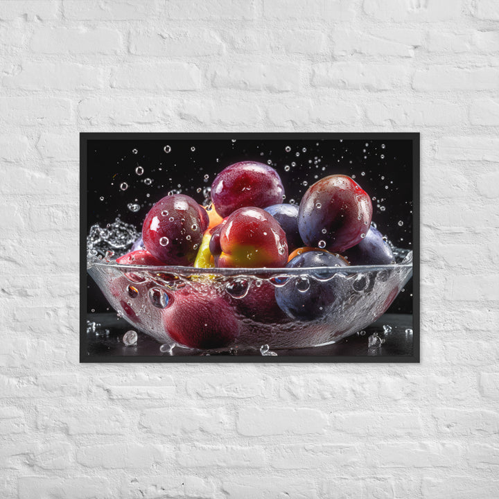 Plums in a Bowl Framed poster 🤤 from Yumify.AI