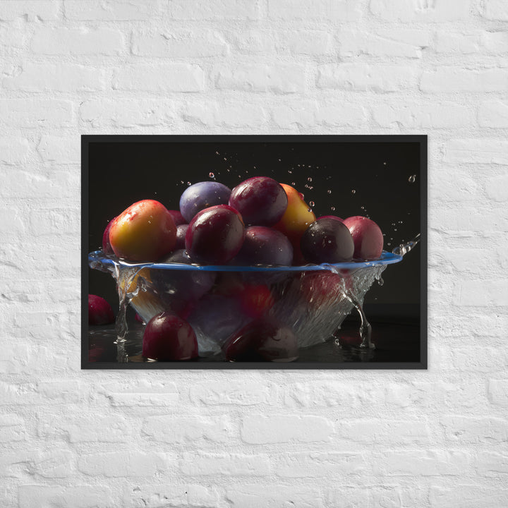 Plums in a Bowl Framed poster 🤤 from Yumify.AI