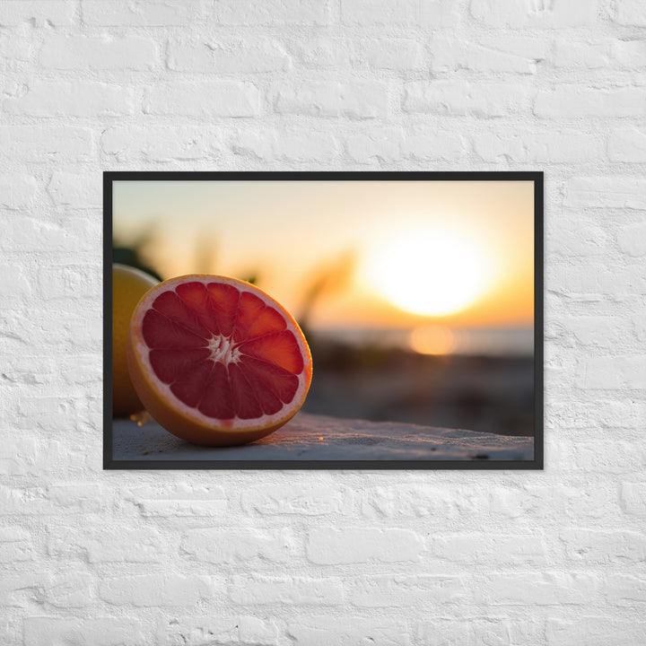 Pink Citrus Sunrise Framed poster 🤤 from Yumify.AI