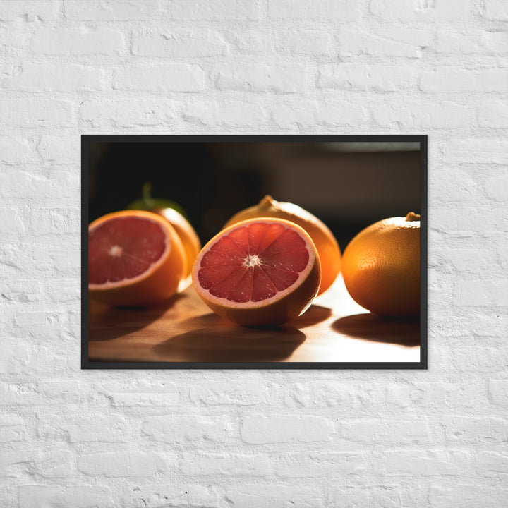 Pink Citrus Sunrise Framed poster 🤤 from Yumify.AI