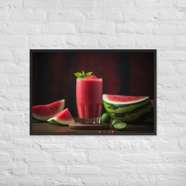 Watermelon Smoothie Time Framed poster 🤤 from Yumify.AI