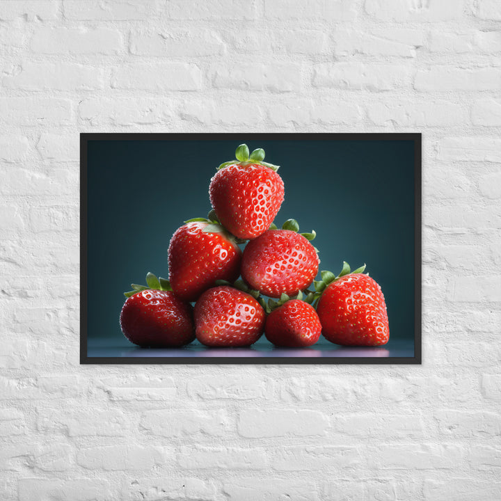 Succulent Strawberry Stack Framed poster 🤤 from Yumify.AI