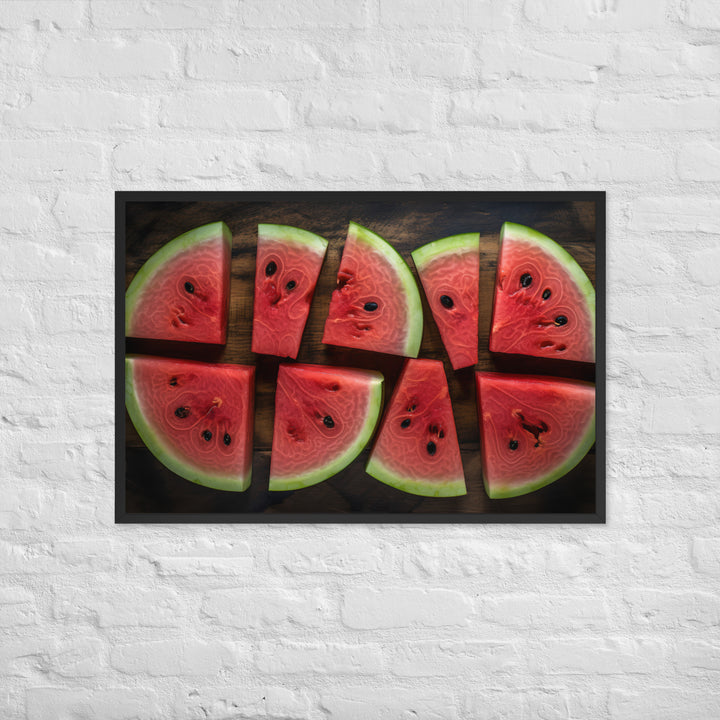 Sliced Watermelon Delight Framed poster 🤤 from Yumify.AI