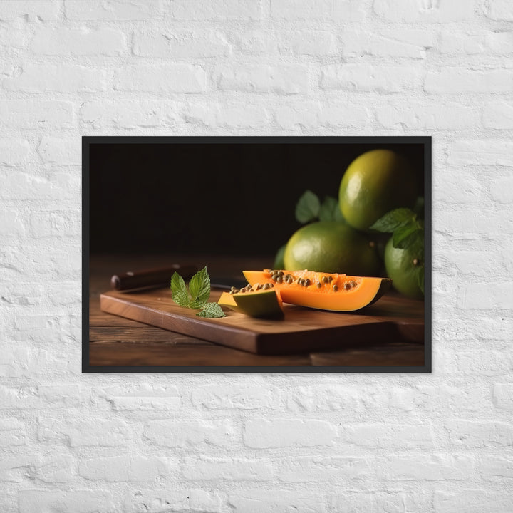 Sliced Papaya with Lime Framed poster 🤤 from Yumify.AI