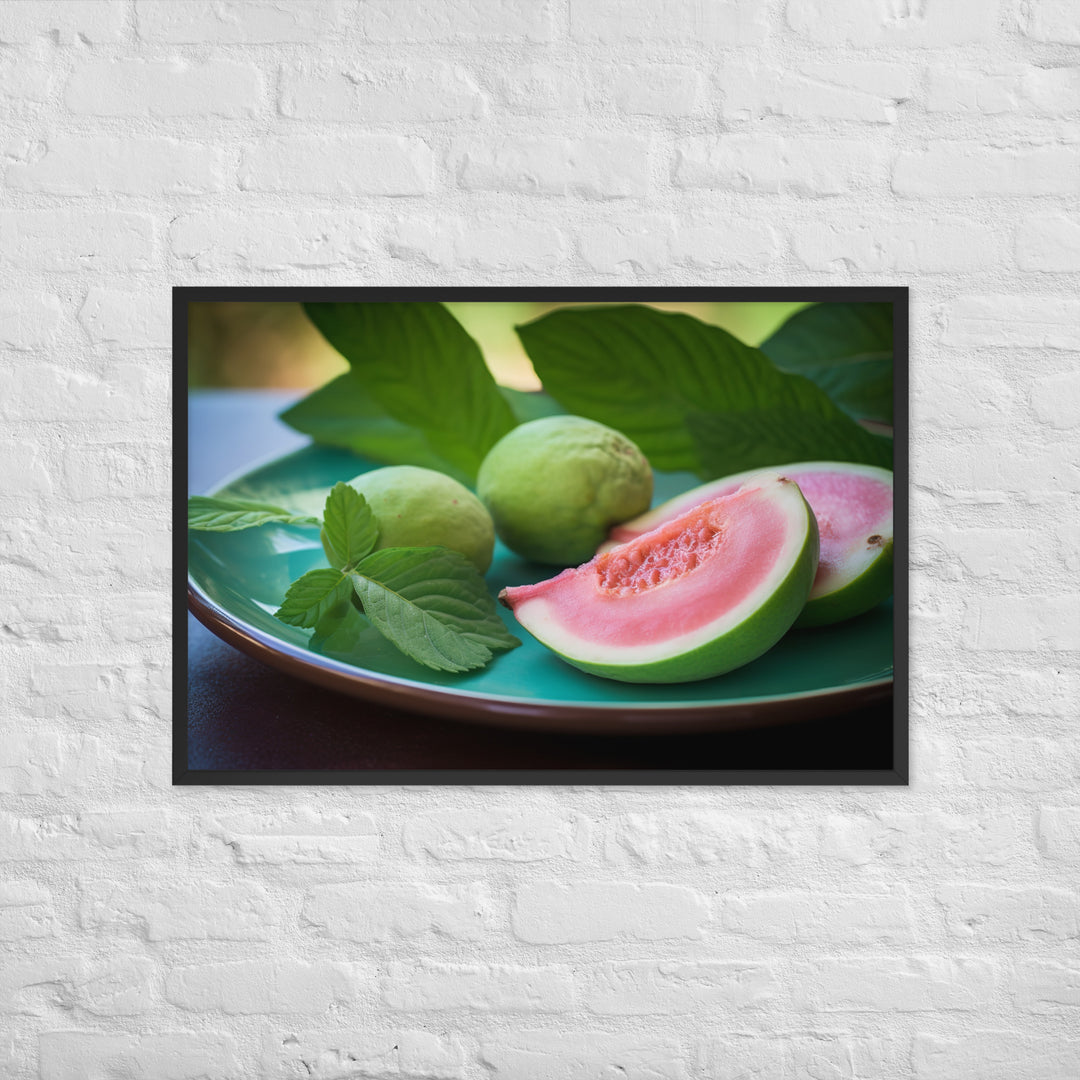 Sliced Guava Framed poster 🤤 from Yumify.AI