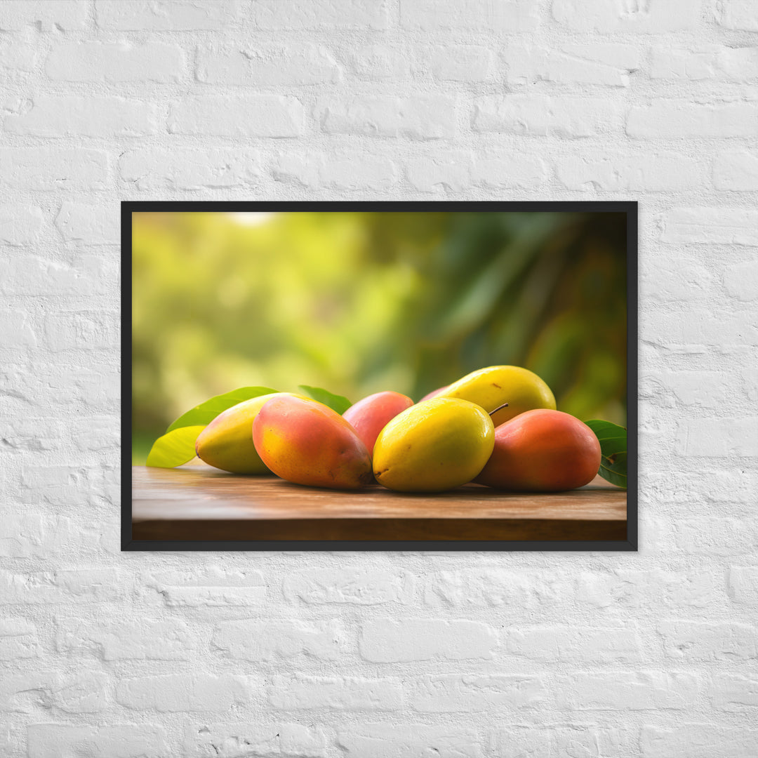 Juicy Mangoes on a Summer Day Framed poster 🤤 from Yumify.AI