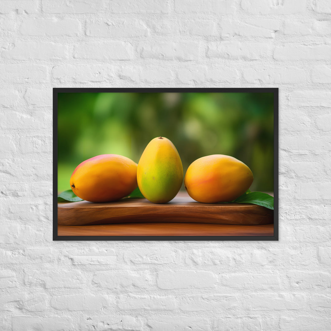 Juicy Mangoes on a Summer Day Framed poster 🤤 from Yumify.AI