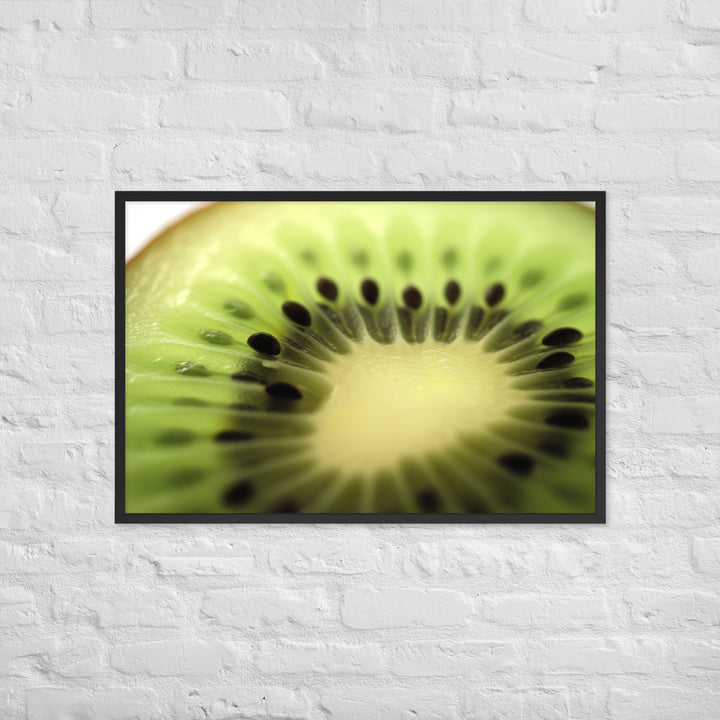 Juicy Green Kiwi Slice Framed poster 🤤 from Yumify.AI