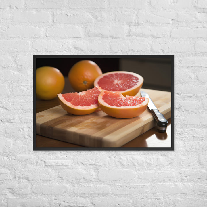 Juicy Grapefruit Slices Framed poster 🤤 from Yumify.AI