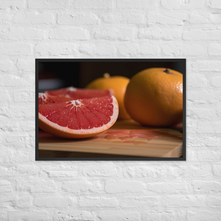 Juicy Grapefruit Slices Framed poster 🤤 from Yumify.AI