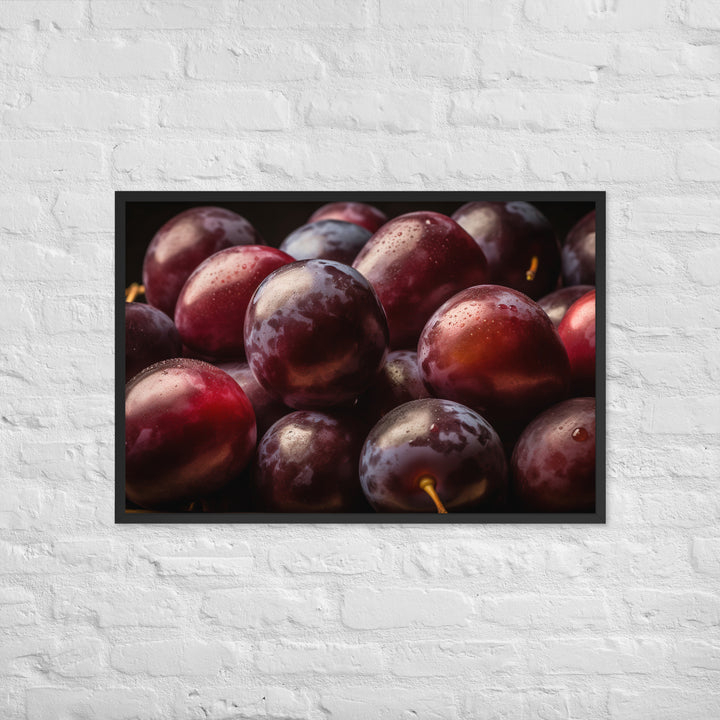 Juicy and Fresh Plums Framed poster 🤤 from Yumify.AI