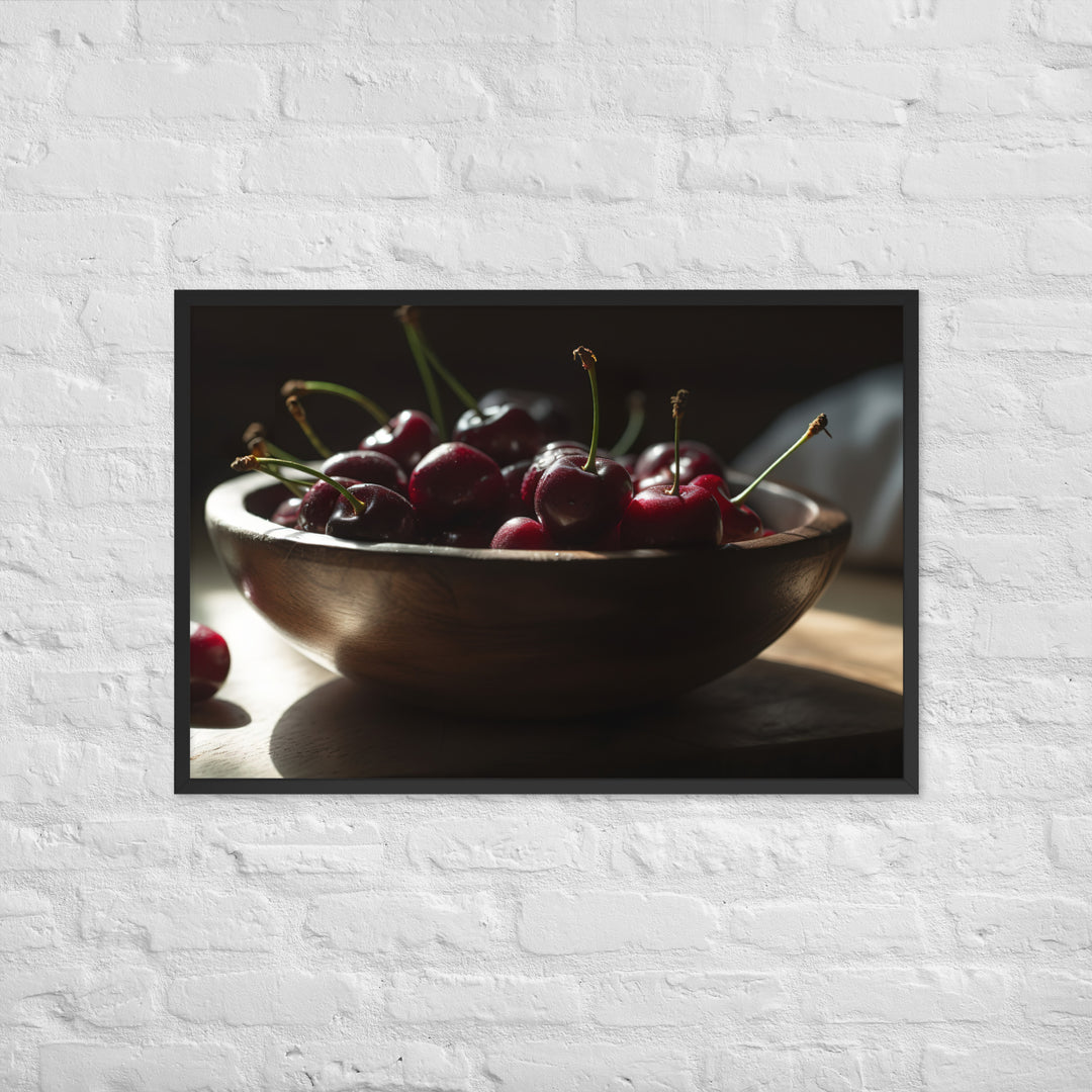 Juicy and Fresh Cherries Framed poster 🤤 from Yumify.AI