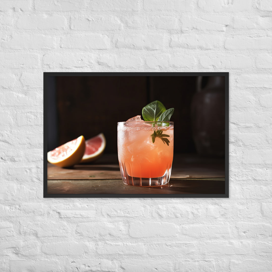 Grapefruit Mocktail Framed poster 🤤 from Yumify.AI